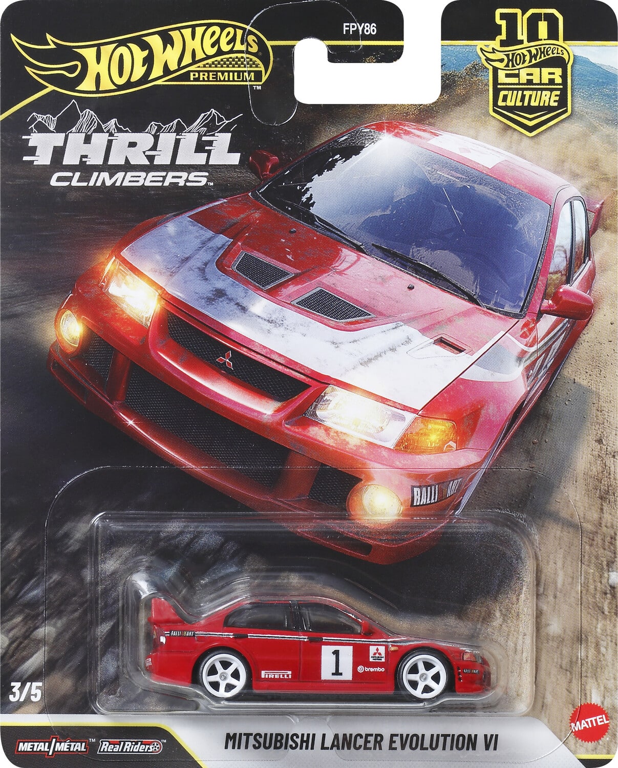 Mattel - Hot Wheels Premium: Thrill Climbers Mitsubishi Lancer Evolution VI - COLLECTIBLES - Multicolor