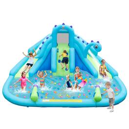 Costway - Inflatable Water Slide Blowup Water Park with Dual Slides Without Blower - Multicolor