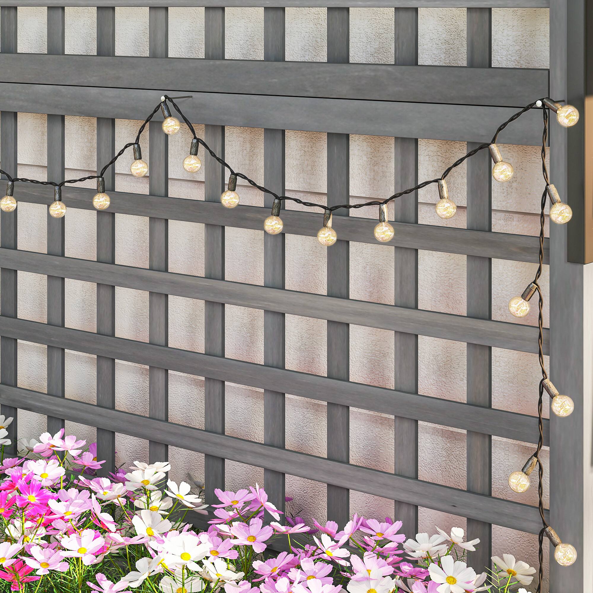 Alt View 8. Outsunny - Planter with Trellis for Vine Climbing, Raised Garden Bed, Privacy Screen for Backyard, Patio - Dark Gray.