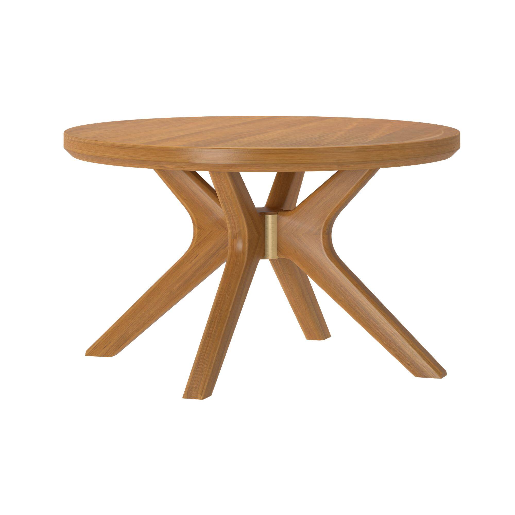 Alt View 2. Plank+Beam - Verso Round Coffee Table (30in x 30in / 760mm x 760mm), Pecan - Pecan.