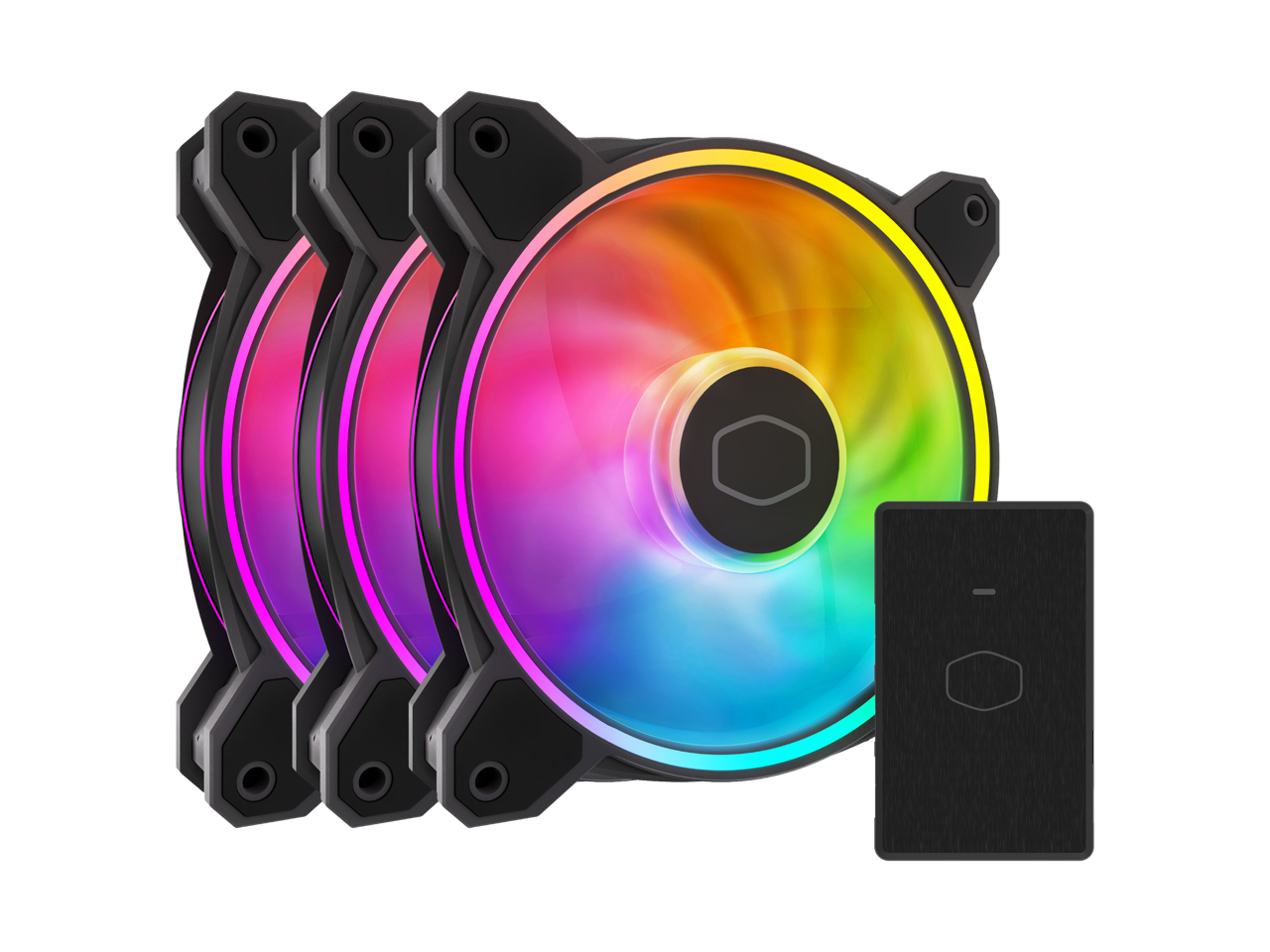 Cooler Master - MasterFan MF120 Halo² 3in1 Fan, Dual ARGB, PWM 120mm, Air Balance (MFL-B2DN-213P2-R2) - RGB