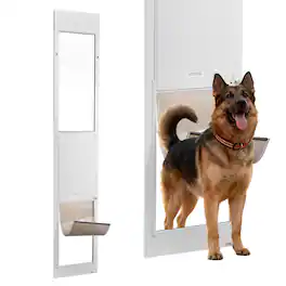 VEVOR - Dog Door for Sliding Glass Door, 91 to 96 in Adjustable Height, Aluminum Alloy Frame with Metal Rotating Hinges