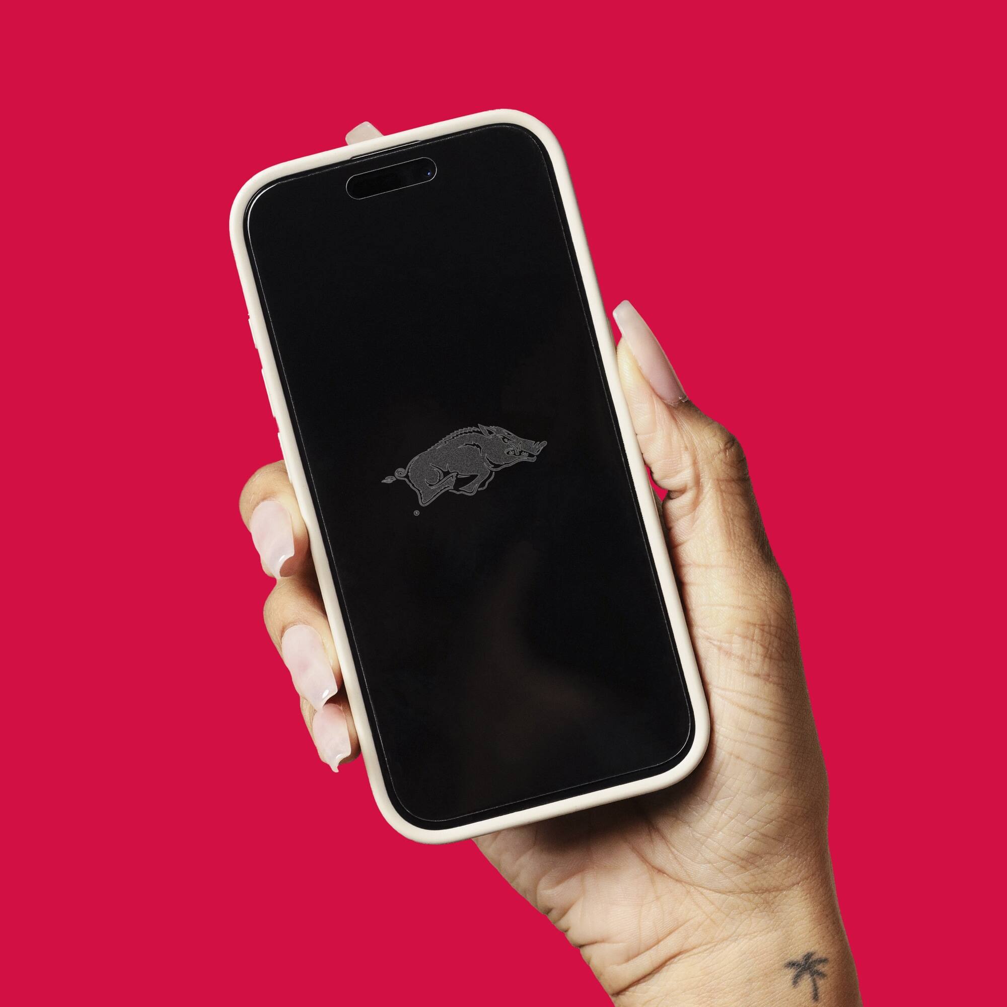 Alt View 3. Screen Skinz - Arkansas Razorbacks Privacy iPhone Screen Protector - 17 Air - Multicolor.