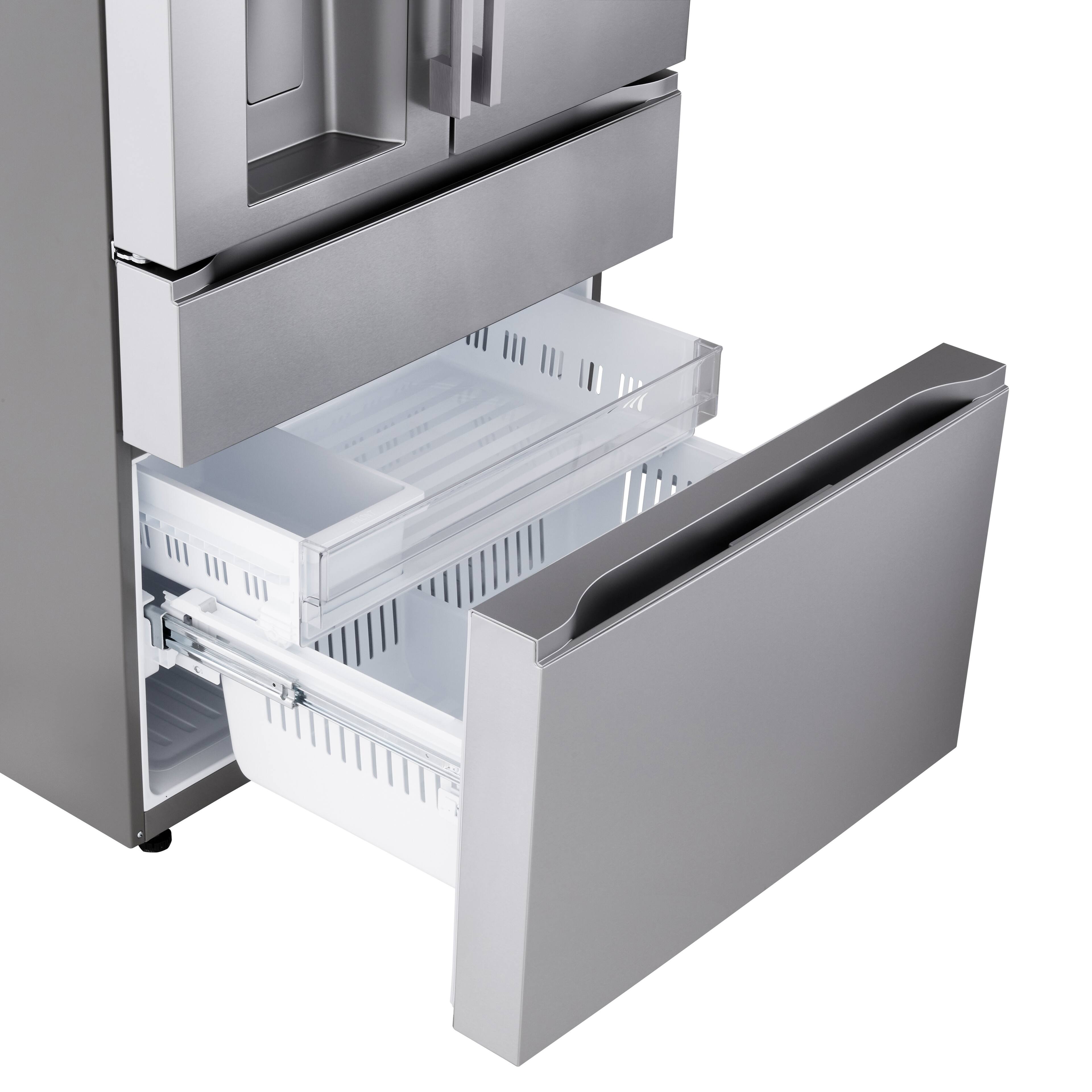 Alt View 20. LG - 36-in Wide Standard-Depth MAX 28.6 Cu. Ft. 4-Door French Door Smart Refrigerator with Full Convert Drawer - PrintProof Stainless Steel.