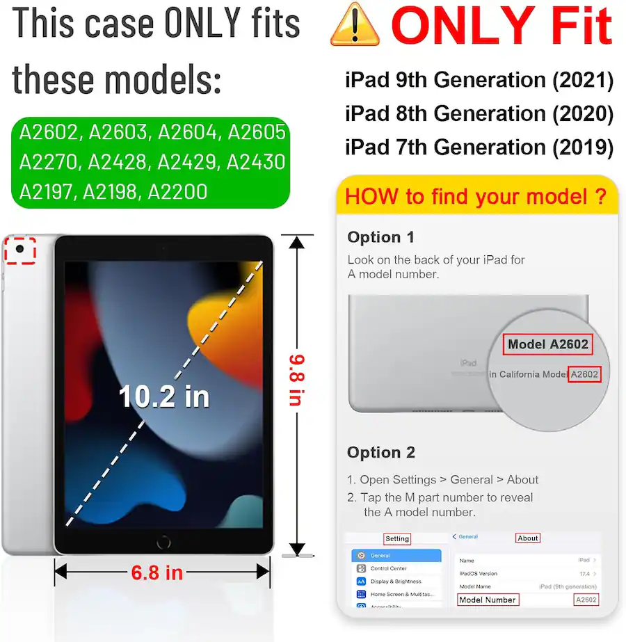 Fintie Case for iPad 9th 8th 7th 10.2 inch Fully Body Rugged Heavy Duty ...