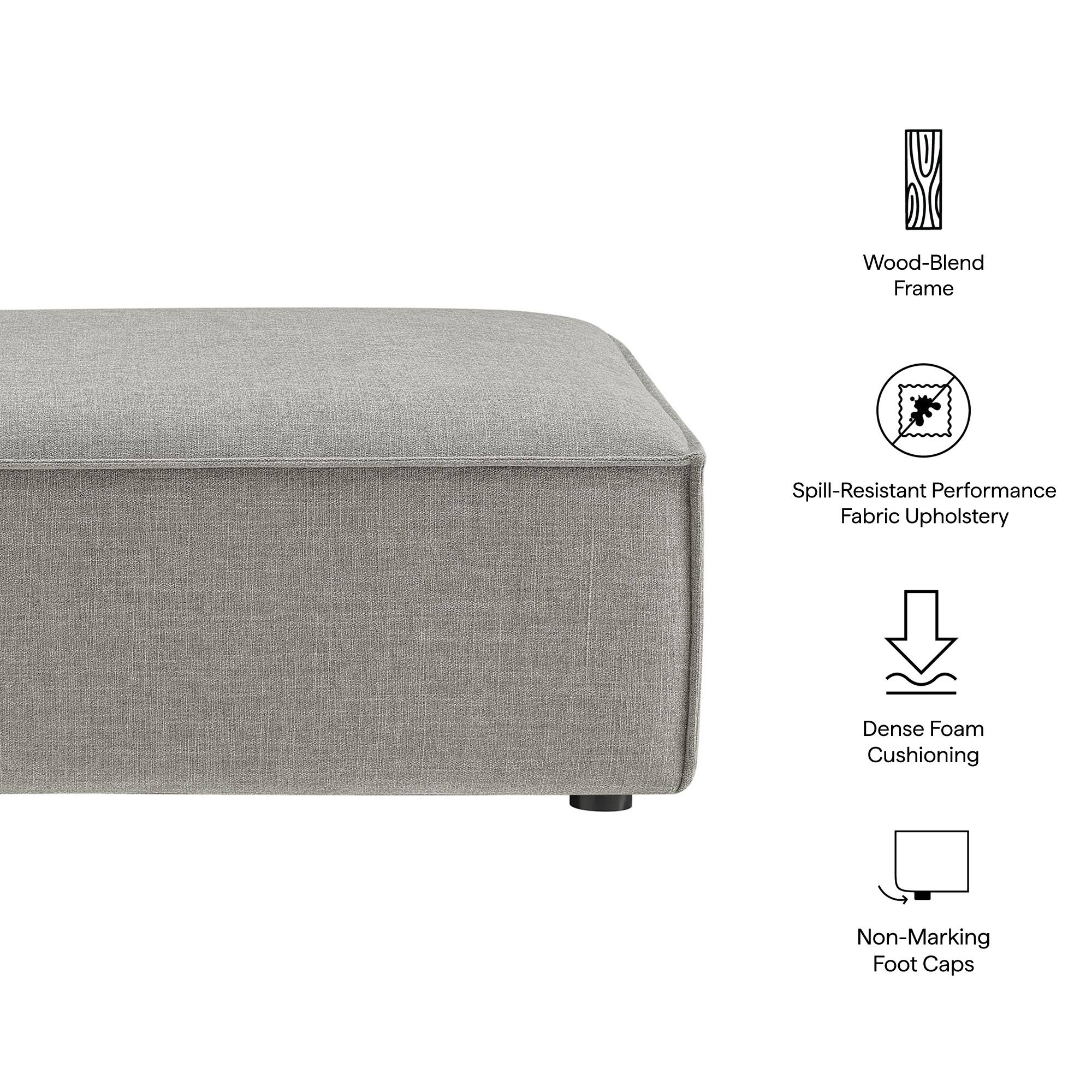 Wood-Blend Frame  
Spill-Resistant Performance Fabric Upholstery  
Dense Foam Cushioning  
Non-Marking Foot Caps