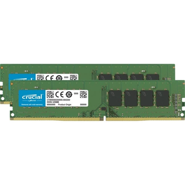 Crucial - Micron 32GB (2 x 16GB) DDR4 SDRAM Memory Kit - For Desktop PC - 32 GB (2 x 16GB) - DDR4-3200/PC4-25600 DDR4 SDRAM - 3200 - Unknown