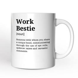 OrnamentallyYou - Work Bestie Definition Mug, Funny Coworker Gift - White