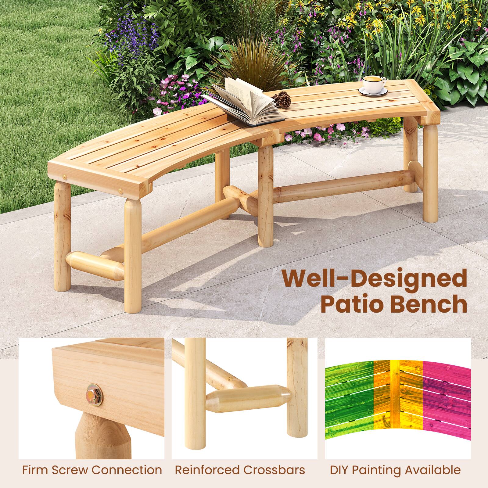 Well-Designed Patio Bench

- Firm Screw Connection
- Reinforced Crossbars
- DIY Painting Available