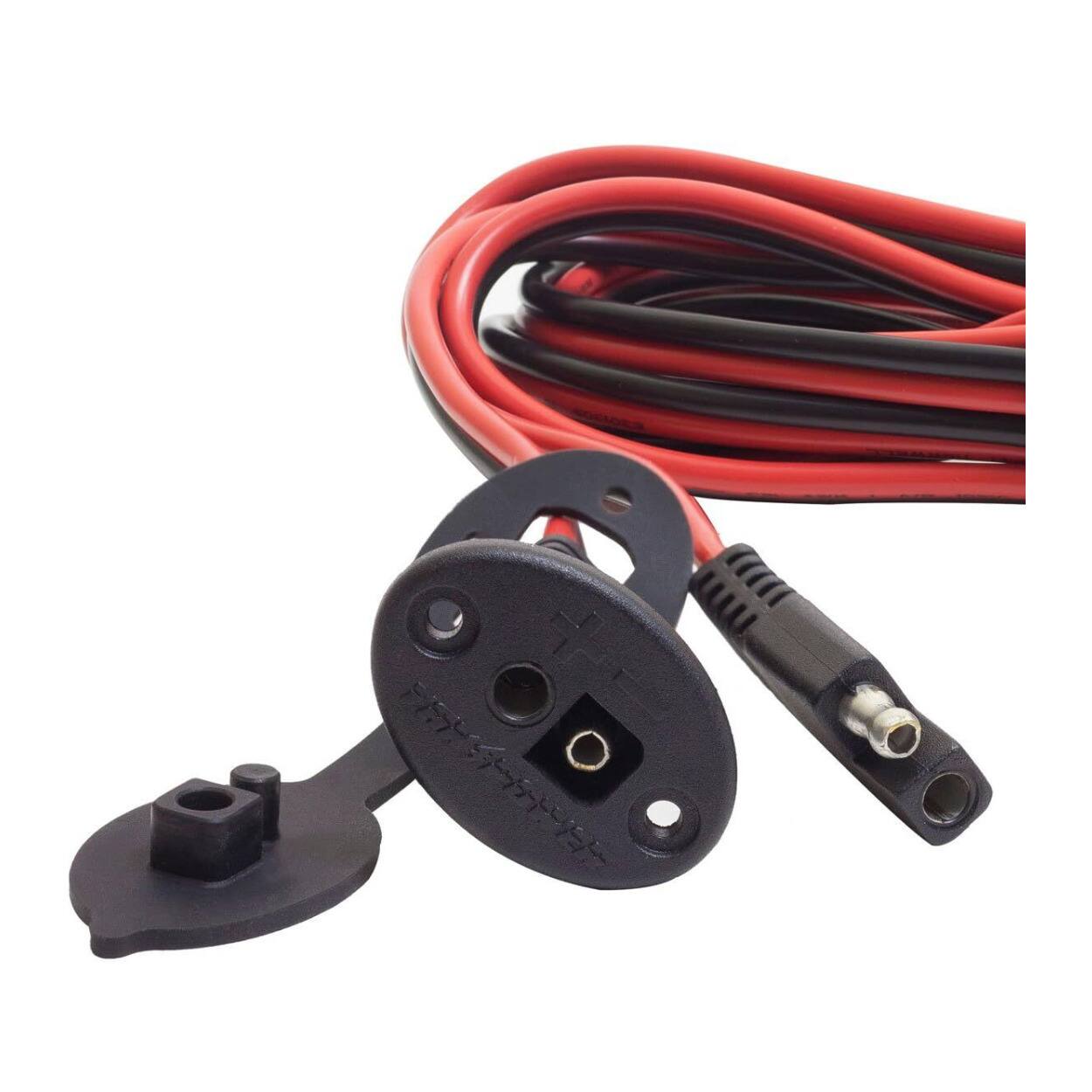 Angle. Yak-Power - Yak Power Port 96-Inch 12-Volt Wire and SAE Connector for Kayaks - Black.