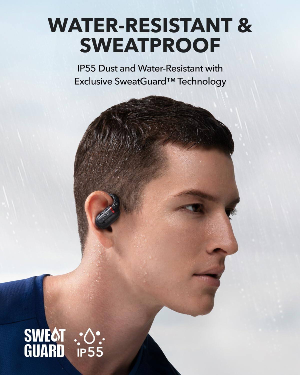 WATER-RESISTANT & SWEATPROOF  
IP55 Dust and Water-Resistant with Exclusive SweatGuard™ Technology