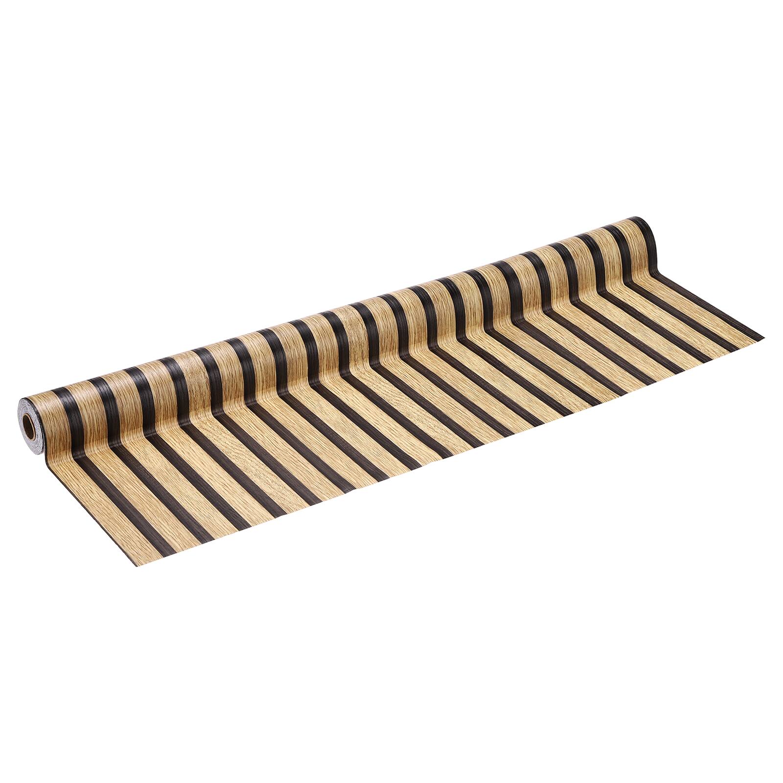 Front. Unique Bargains - Wood Panel Wallpaper 31.5x394" PVC 3D Faux Wood Grain Self-Adhesive Peel & Stick for Furniture, Kitchen, Living Room - Yellow Black.