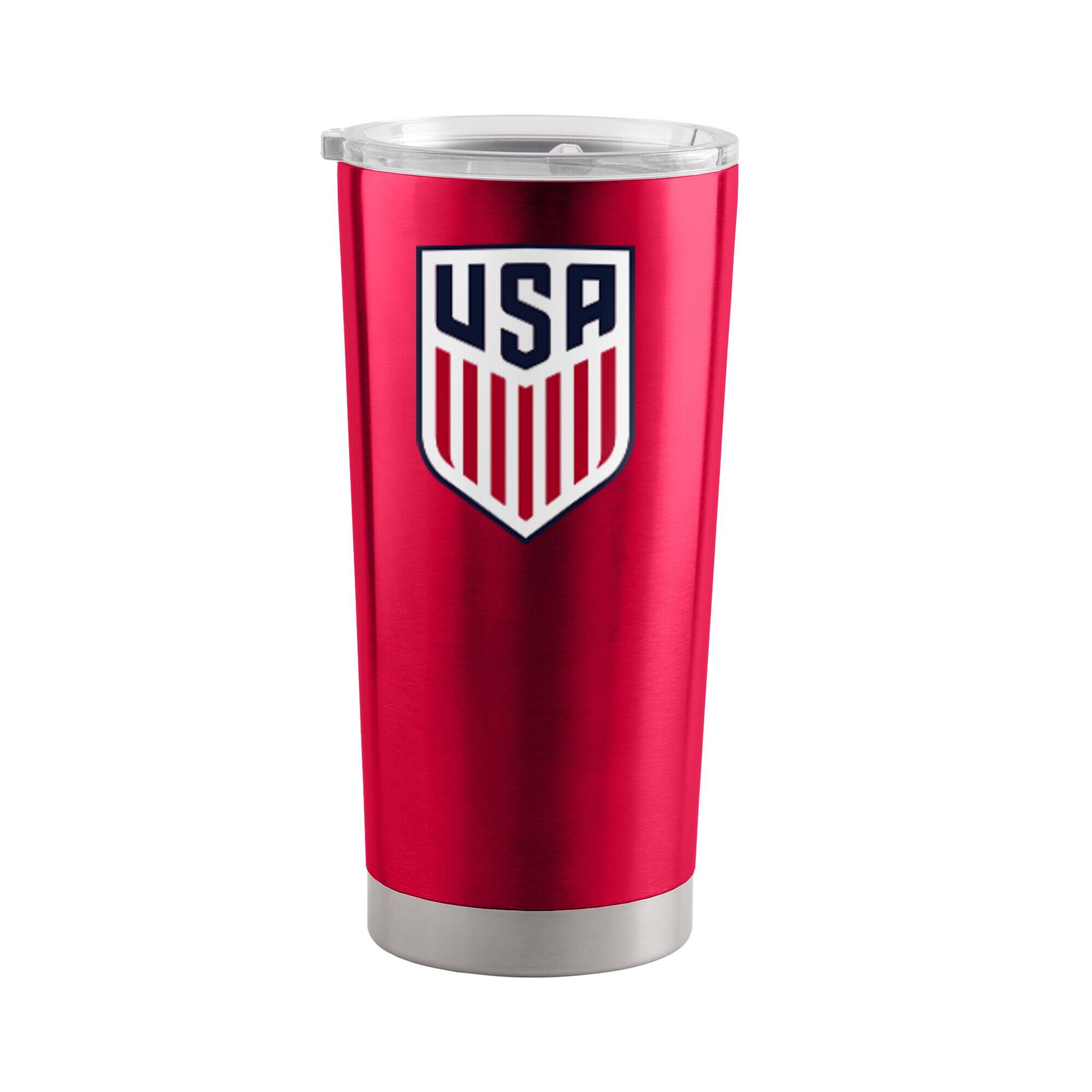 Front. Logo Brands - USMNT 20oz. Stainless Steel Tumbler - Red.