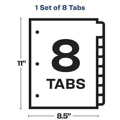 1 Set of 8 Tabs  
8 Tabs  
11" x 8.5"
