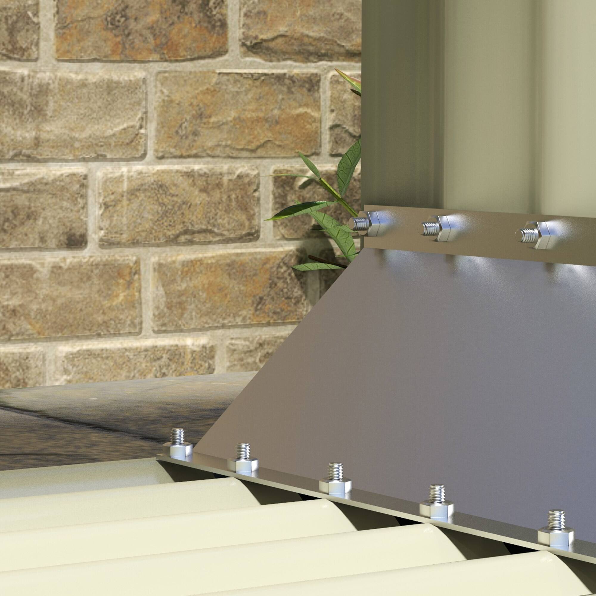 Alt View 8. Outsunny - Outsunny Galvanized Steel Firewood Rack Outdoor, Log Holder Storage Rack Galvanized Raised Garden Bed - Dark Gray.