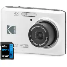 4X WIDE
KODAK
PIXPRO Aspheric Zoom Lens
4X WIDE 27-108mm (Equivalent) 1:3.0-6.6
FULL HD
64GB 120 MB/s V30 U1
Lexar 800x