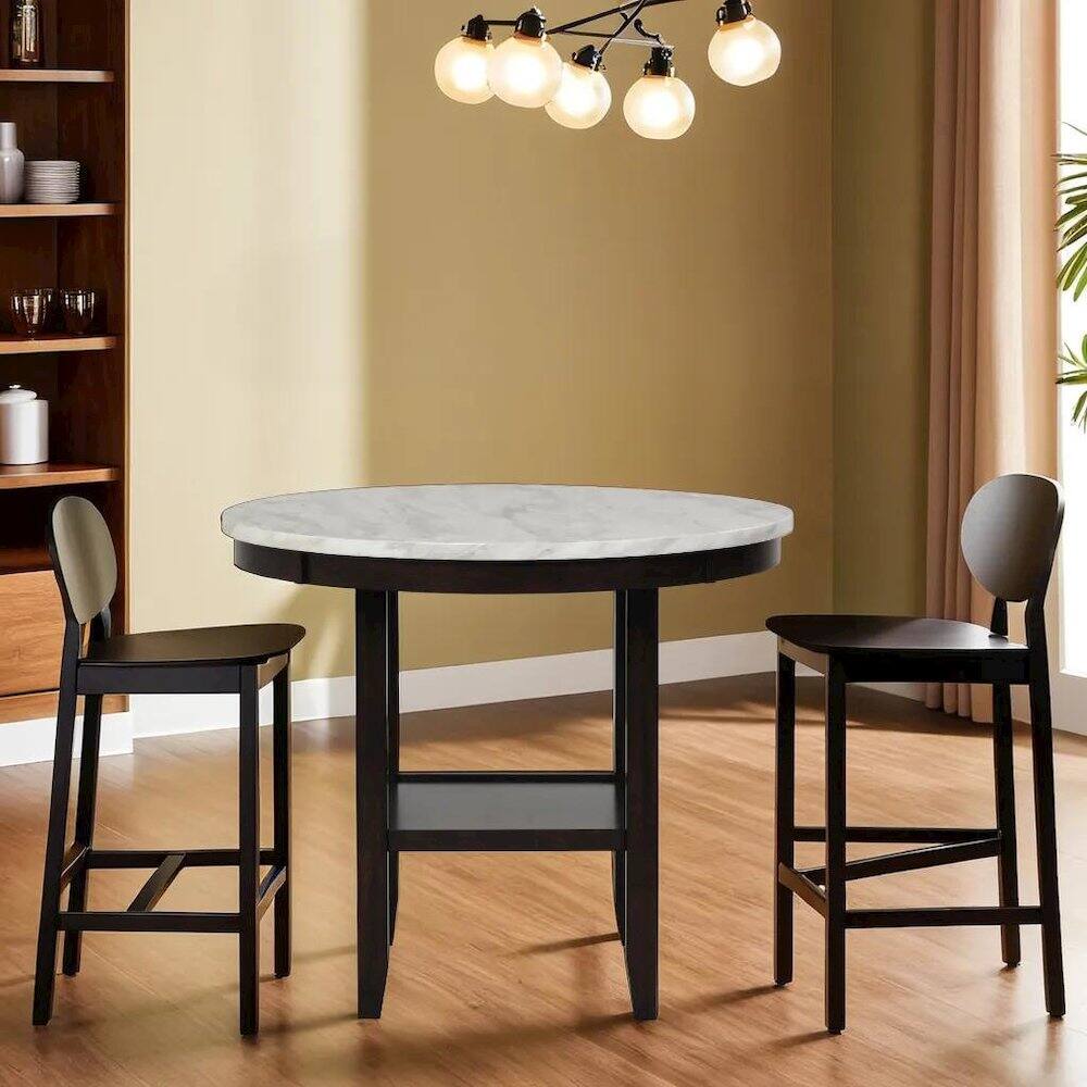 Back. Starlight Canyon Home - Round Wood Counter Table in Espresso Brown - Espresso.