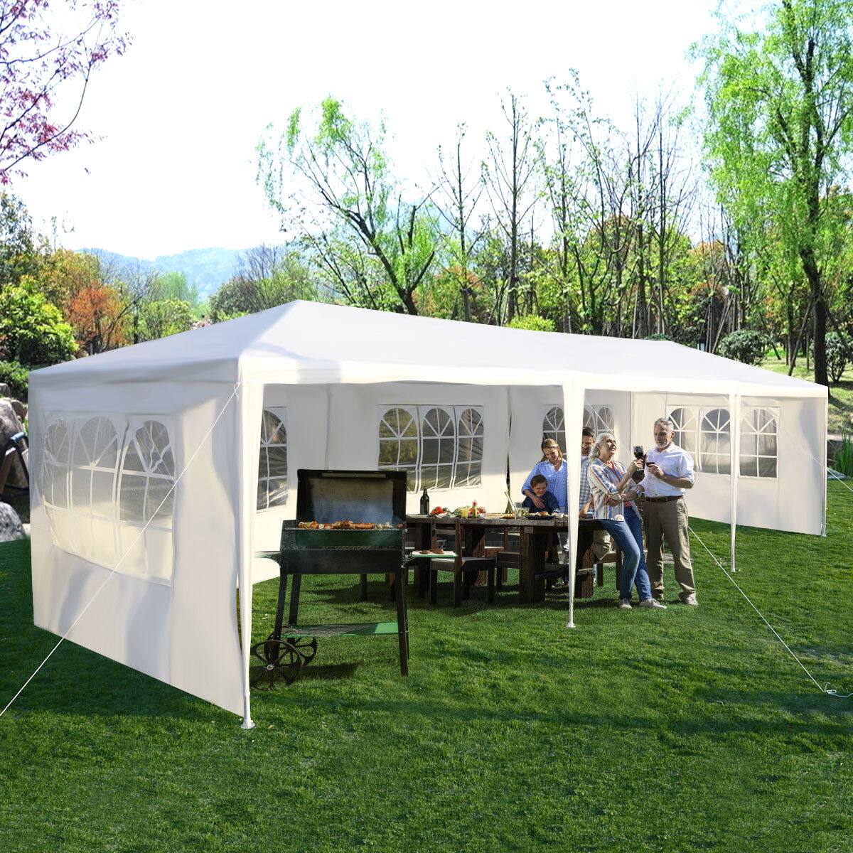 Alt View 4. Costway - Costway 10'x30' Party Wedding Outdoor Patio Tent Canopy Heavy duty Gazebo Pavilion Event - White.