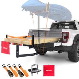 Mockins - 2-in-1 Design Steel Pickup Truck Bed Extender with Ratchet Straps and 750 lbs. Capacity