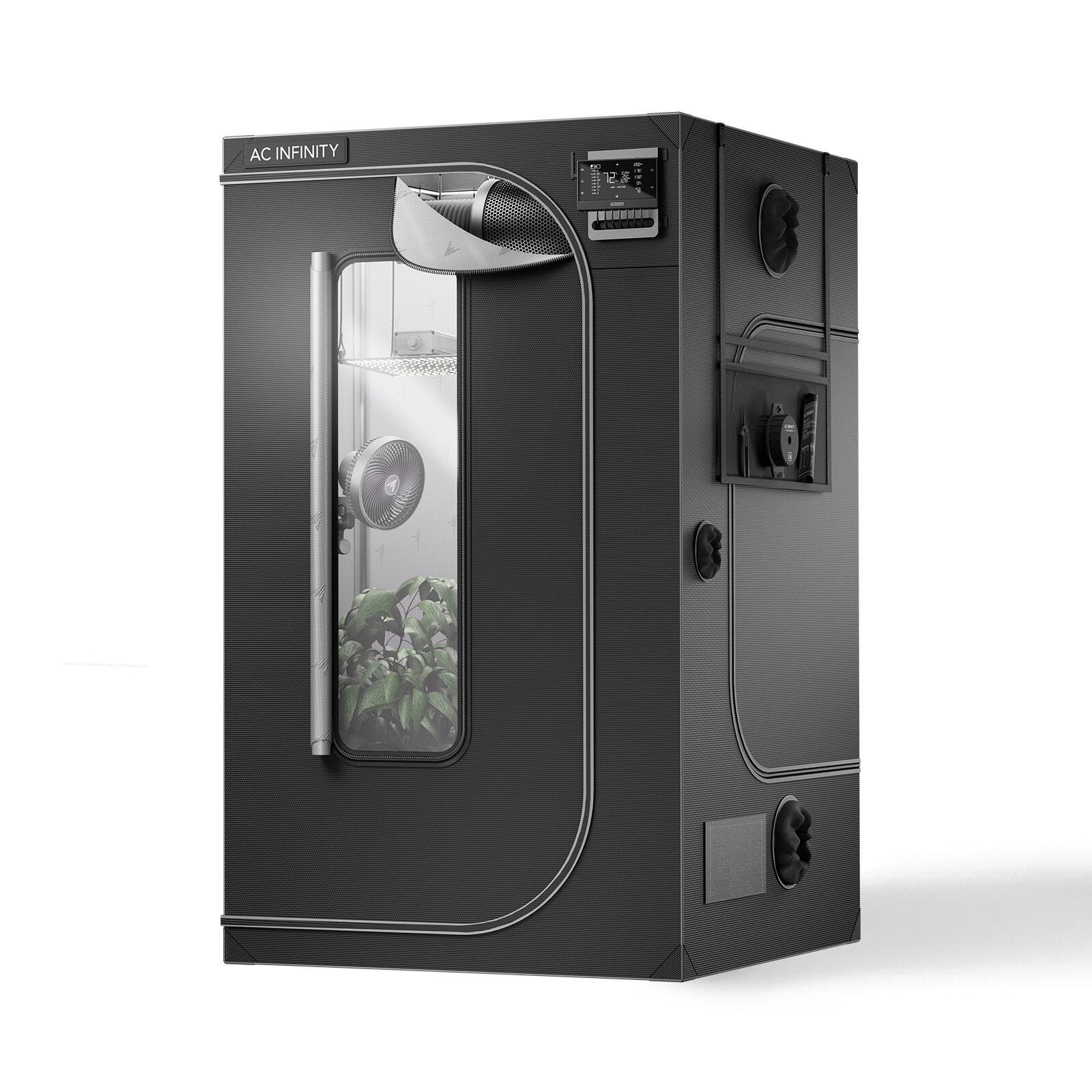 Front. AC Infinity - CLOUDLAB 844, Advance Grow Tent 4x4, Thickest Poles and Canvas 48" x 48" x 80".