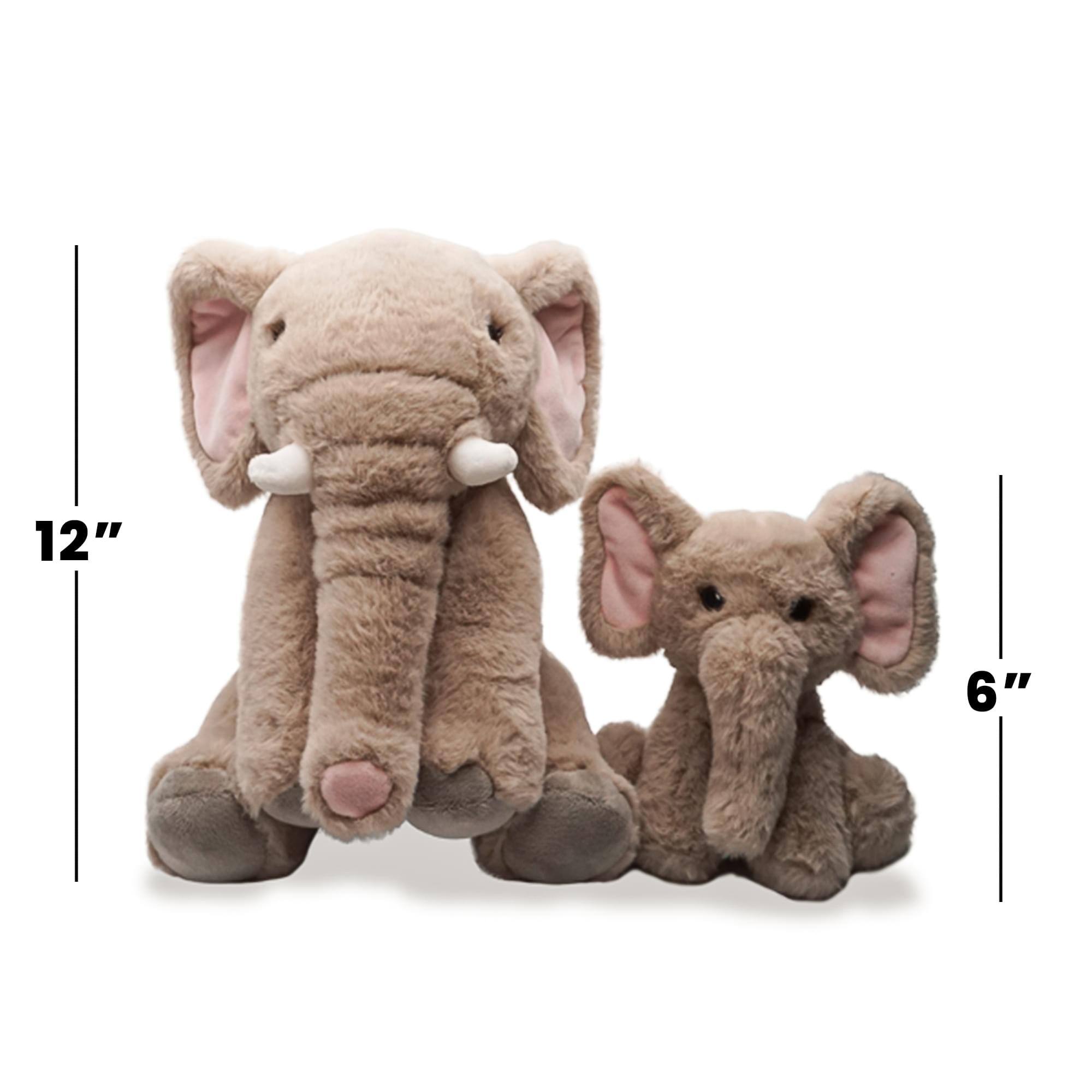 Alt View 3. TriAction Toys - Snooze Monsters Interactive Bedtime Plush Set | Elephant With Baby - Beige.
