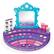 The image features a purple makeup kit with a mirror, a tray, and several cosmetic items. The kit includes a compact with a mirror, a lip gloss, and a shimmer. The makeup kit is designed for a girl's party and is intended to be used for natural and cute makeup. The kit is also advertised as a "Look! Get Glamour Party Perfect! Beauty! Natural a Caaual! Cute a Ssay Fvn Chict Reckstar" product.
