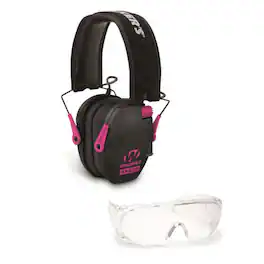 Walkers - Walker's Razor Slim Shooting Muffs Kit with OTG Safety Glasses (Pink/Black) - Black/Pink