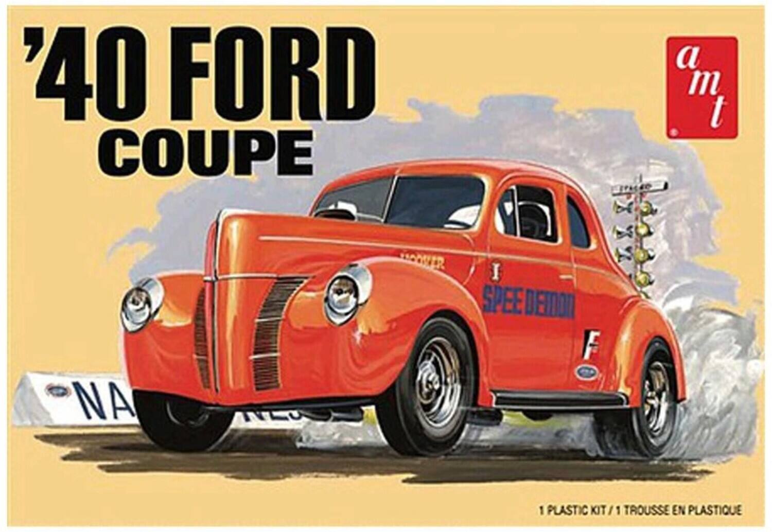 '40 FORD COUPE  
a m t  
SPEED DEMON  
1 PLASTIC KIT / 1 TROUSSE EN PLASTIQUE'