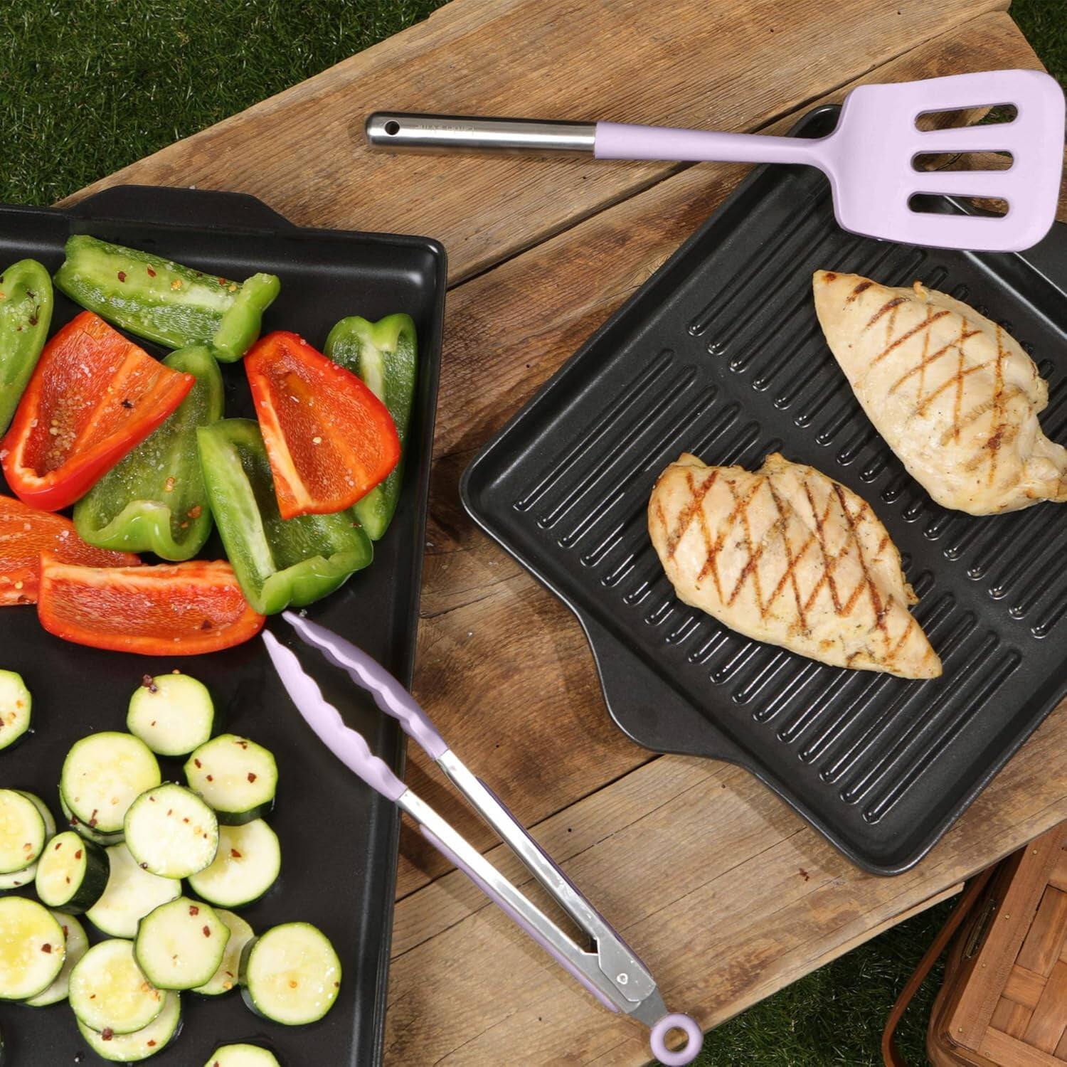 Back. Larder & Vine - 12 Piece Kitchen Cooking Utensil Set - Lavender.