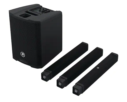 Front. Mackie - Portable Column PA System, 1300W, with 10-Inch Subwoofer, 6-Channel Mixer, Bluetooth, App Control and Reverb.