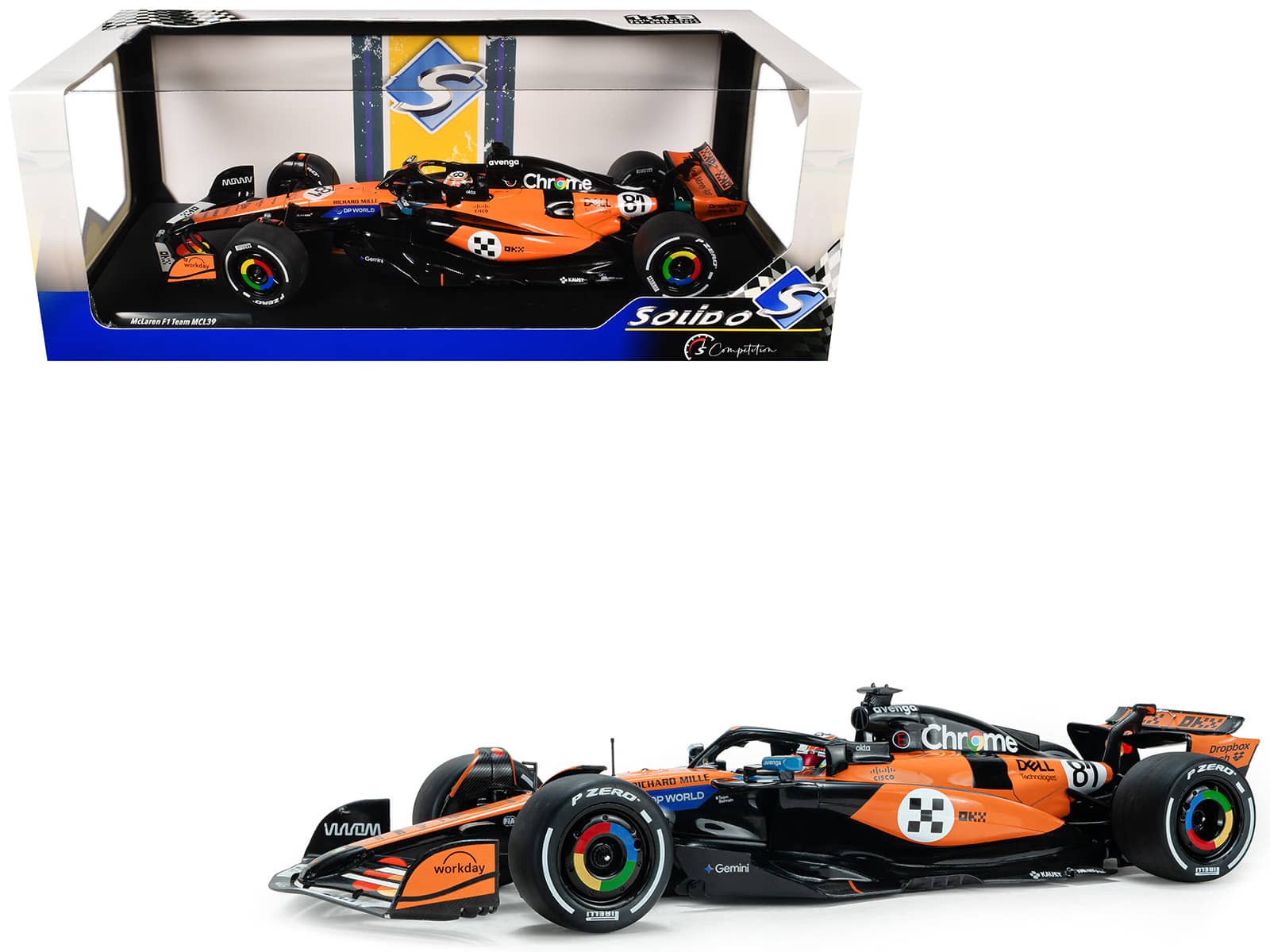 "McLaren MCL39 #81 Oscar Piastri ""OKX"" 3rd Place F1 ""Monaco GP"" (2025) ""Competition"" Series 1/18 Model Car by Solido" price history on PriceWatchPro