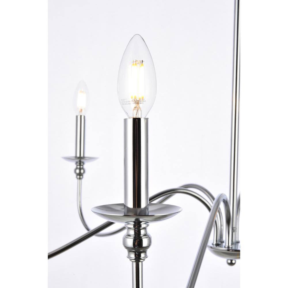 Alt View 2. Living District - Rohan 6 lights polished nickel chandelier - Polished Nickel.
