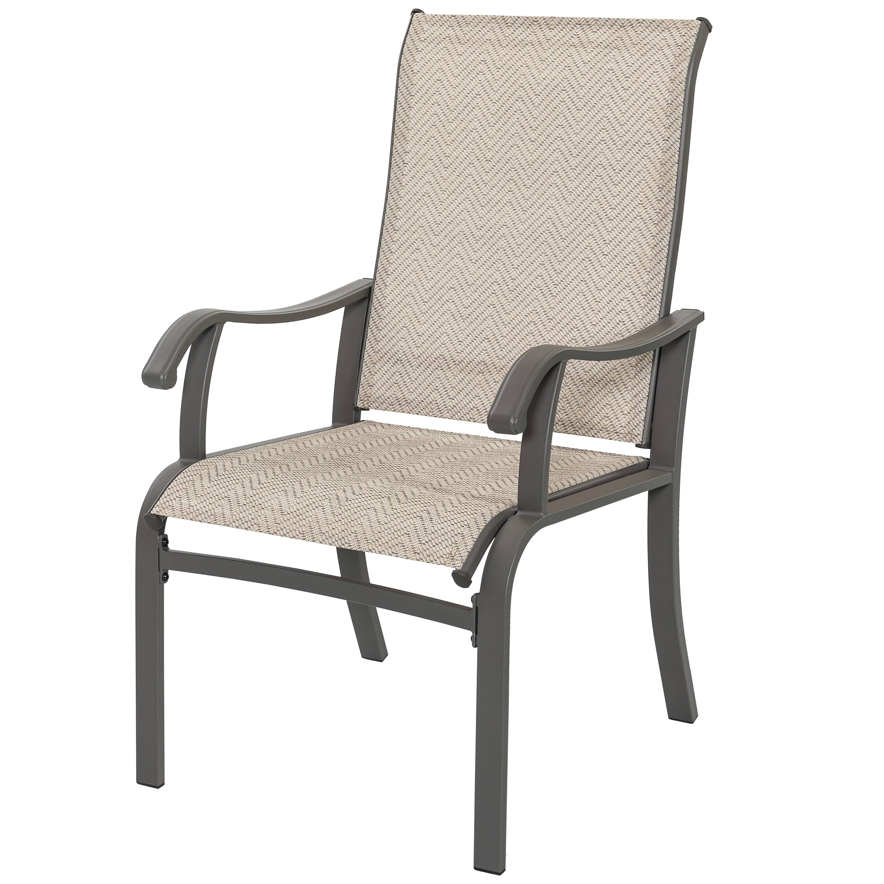 Alt View 5. Nuu Garden - Outdoor 2-Piece Textilene Dining Chairs with Ergonomic Design - chair seat-beige; chair frame-gray.