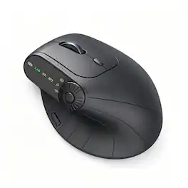 PRIMEPLUS - Wireless Vertical Mouse With Function Adjustment Knob 8 Buttons Rechargeable Ergonomic Mice for Win/IOS/Android - Wireless - Black