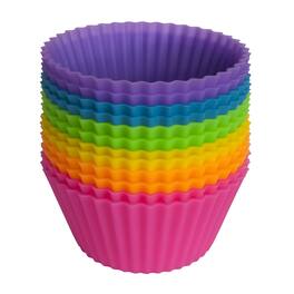 Kitcheniva - Reusable Silicone Cake & Muffin Cupcake Liners 12 Pcs - Multicolor