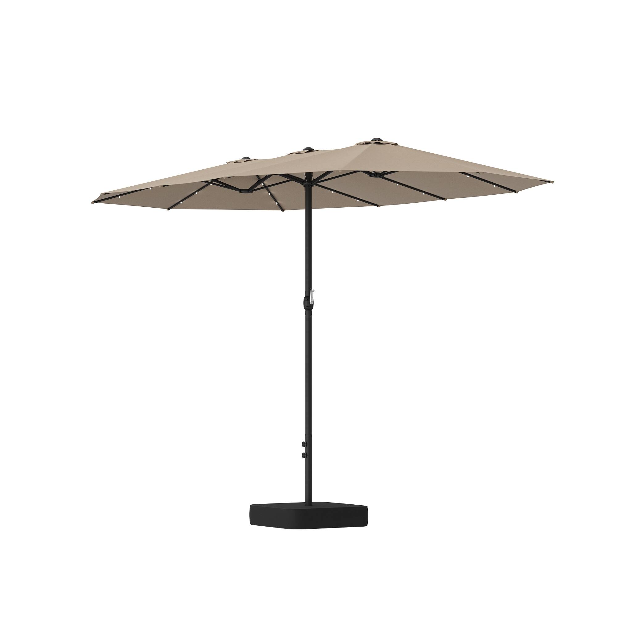 Alt View 7. Famapy - Large Rectangular Outdoor Patio Umbrella with Integrated Edge LED Lights Day-to-Night Shade Multiple Colors - Sand.