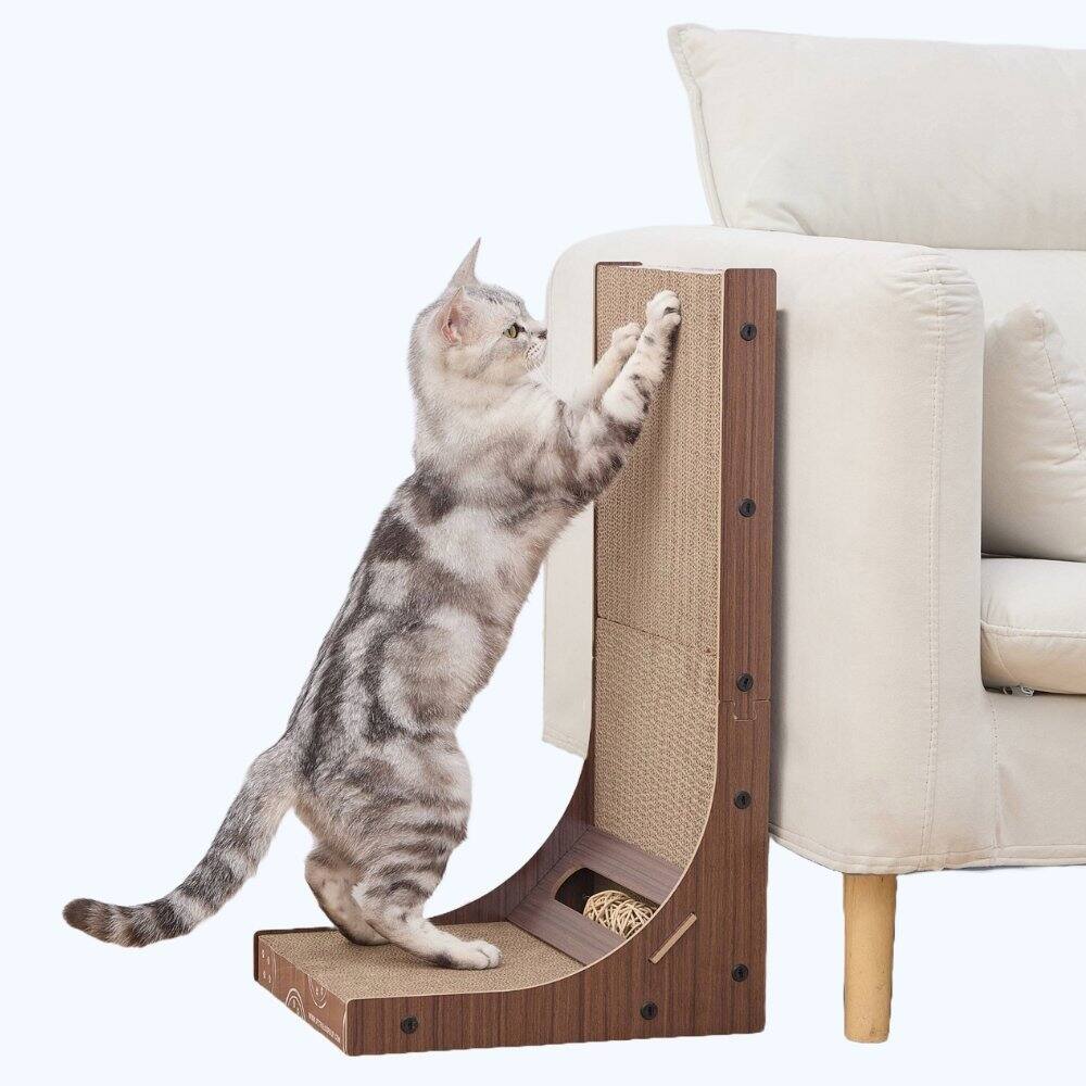 Angle. PetPals - Poly Angled Cat Scratcher - Brown.
