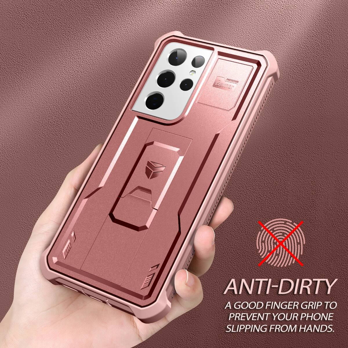 ANTI-DIRTY
A GOOD FINGER GRIP TO PREVENT YOUR PHONE SLIPPING FROM HANDS.