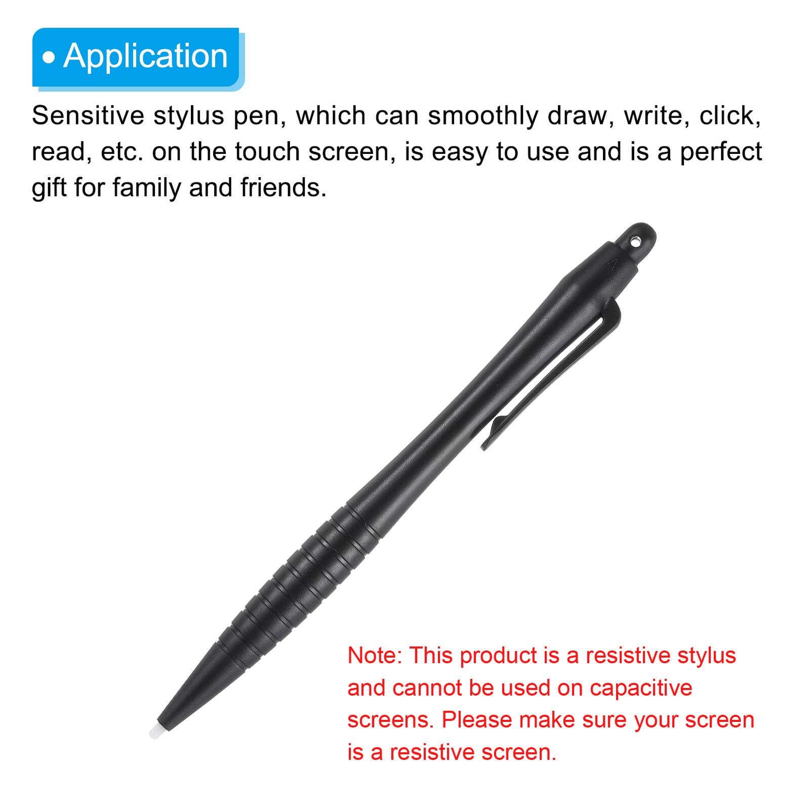 Application

Sensitive stylus pen, which can smoothly draw, write, click, read, etc. on the touch screen, is easy to use and is a perfect gift for family and friends.

Note: This product is a resistive stylus and cannot be used on capacitive screens. Please make sure your screen is a resistive screen.
