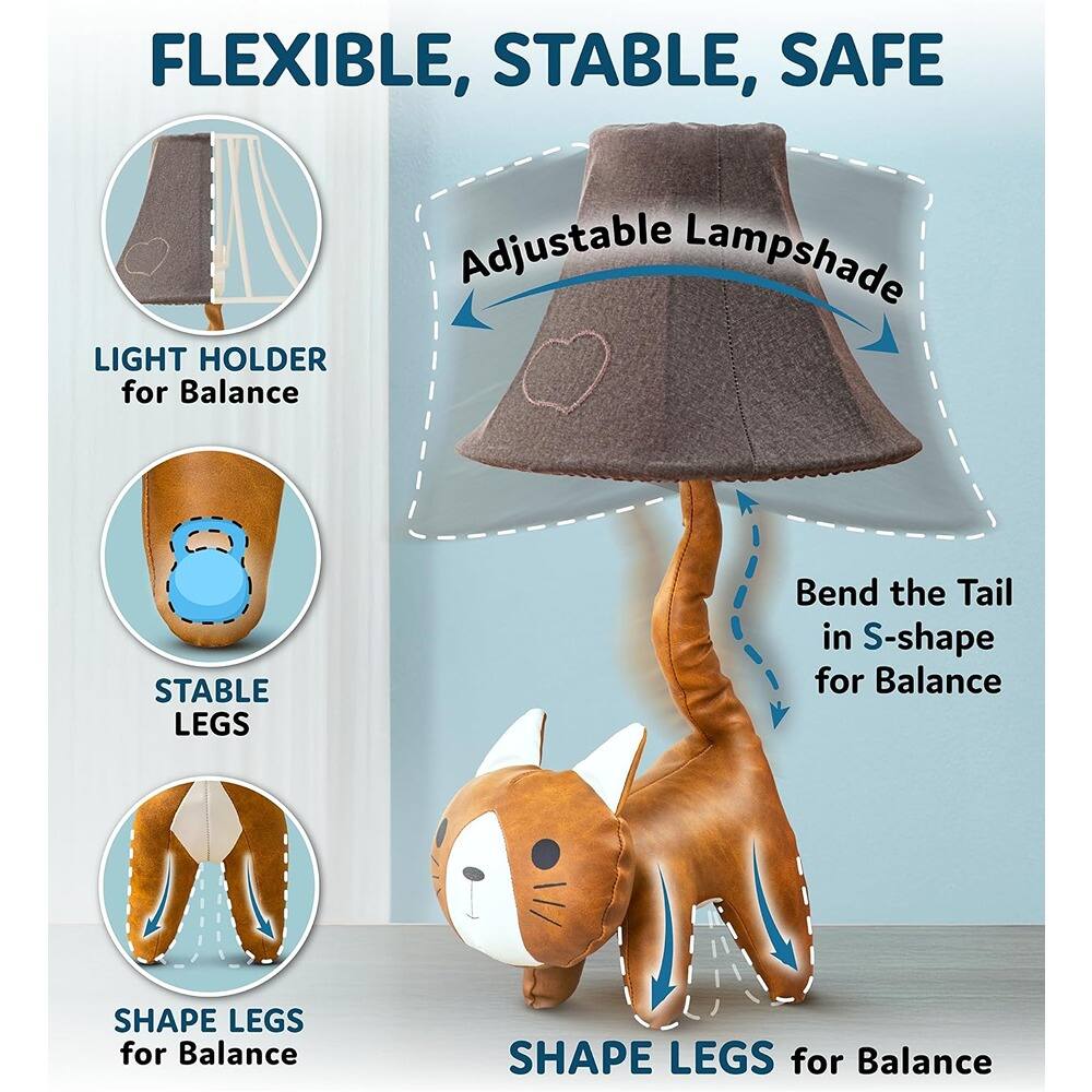 FLEXIBLE, STABLE, SAFE

LIGHT HOLDER for Balance

STABLE LEGS

SHAPE LEGS for Balance

Adjustable Lampshade

Bend the Tail in S-shape for Balance

SHAPE LEGS for Balance
