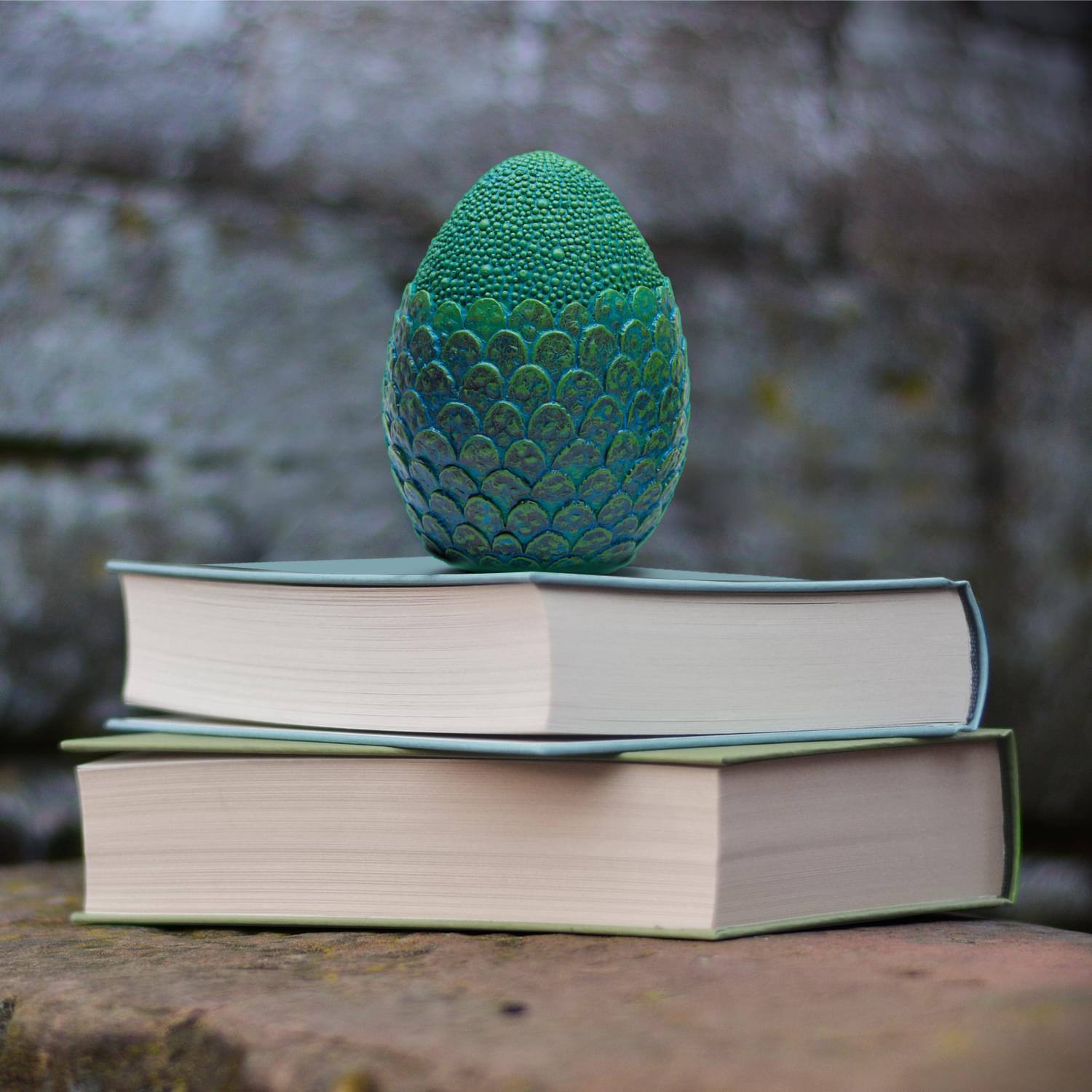 Alt View 1. Toynk - Dragon Egg Paperweight Replica | Solid Resin 4.5-Inch | Fleece Pouch | Blue - Blue.