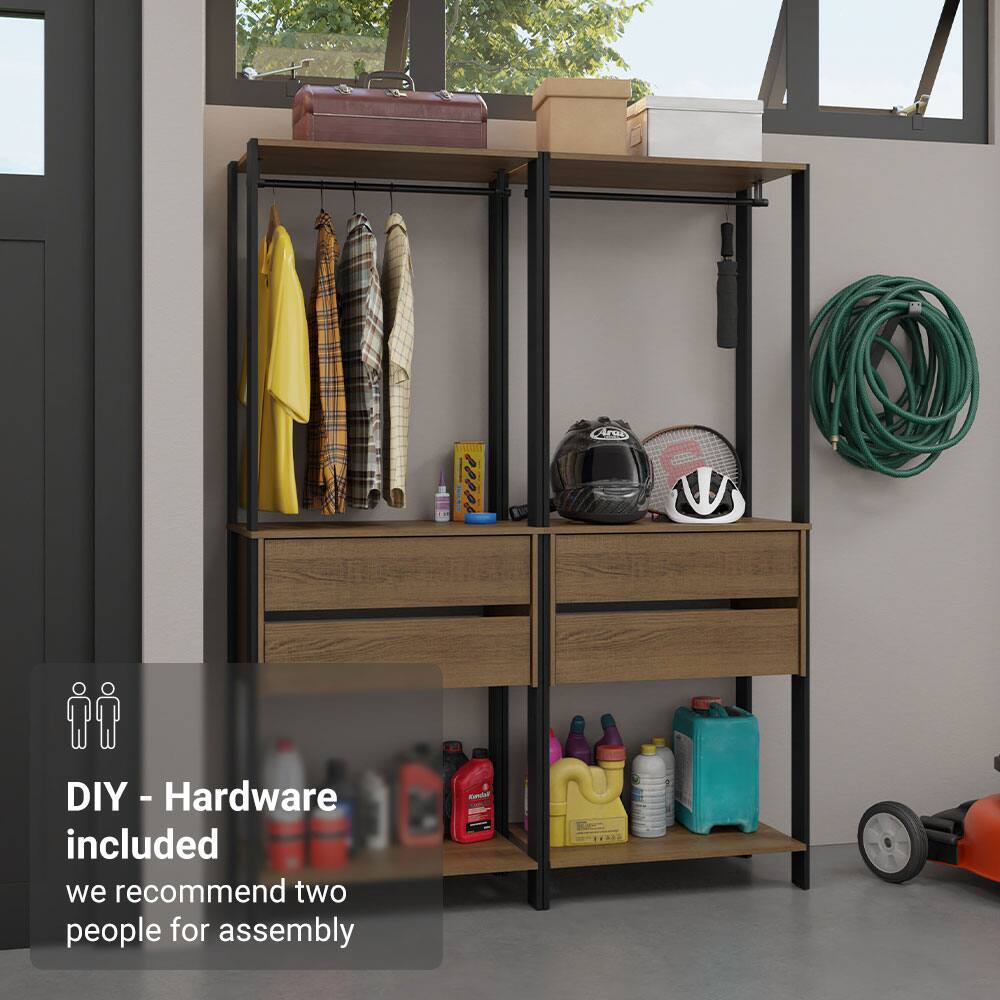 DIY - Hardware included  
we recommend two people for assembly