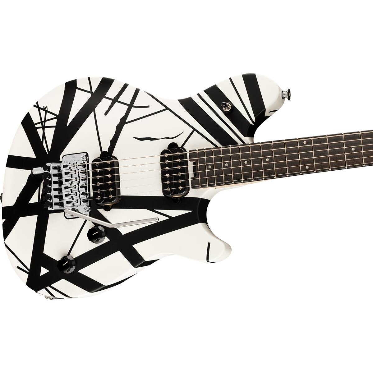 Alt View 3. EVH - EVH Wolfgang Special Striped Series Electric Guitar - Black/White.