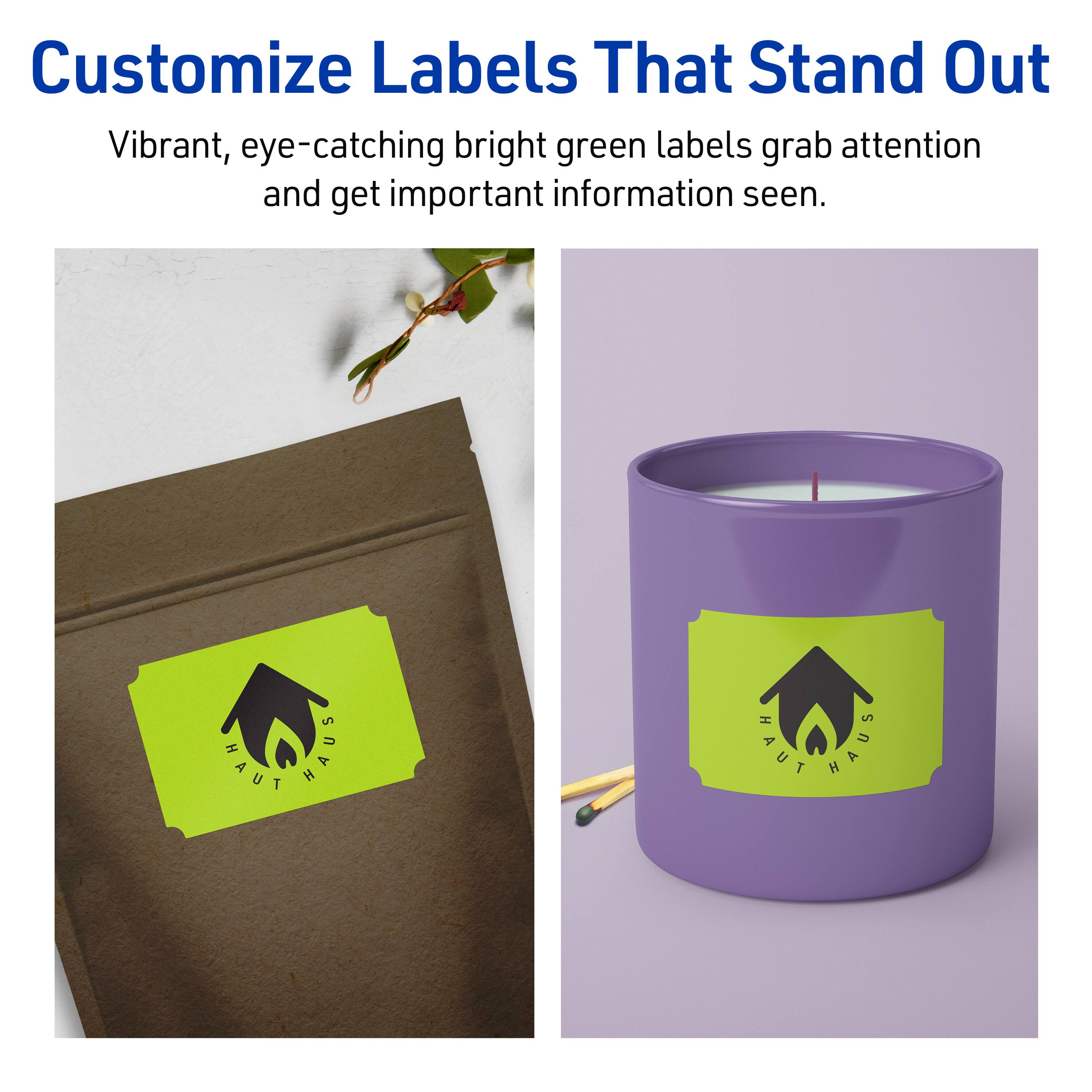 Customize Labels That Stand Out

Vibrant, eye-catching bright green labels grab attention and get important information seen.

HAUT HAUS HAUT HAUS