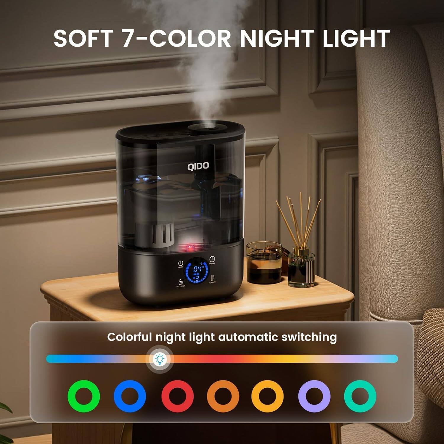 SOFT 7-COLOR NIGHT LIGHT  
QIDO  
Colorful night light automatic switching