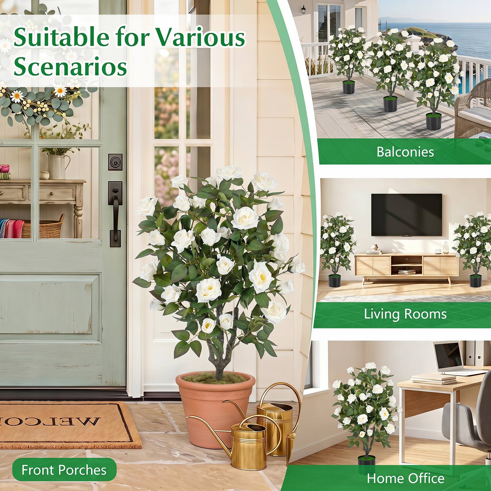 Suitable for Various Scenarios  
Balconies  
Front Porches  
Living Rooms  
Home Office
