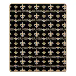 Pegasus - New Orleans Saints 50" x 60" Repeat Big Logo Wordmark Ultra Soft Blanket - Multicolor