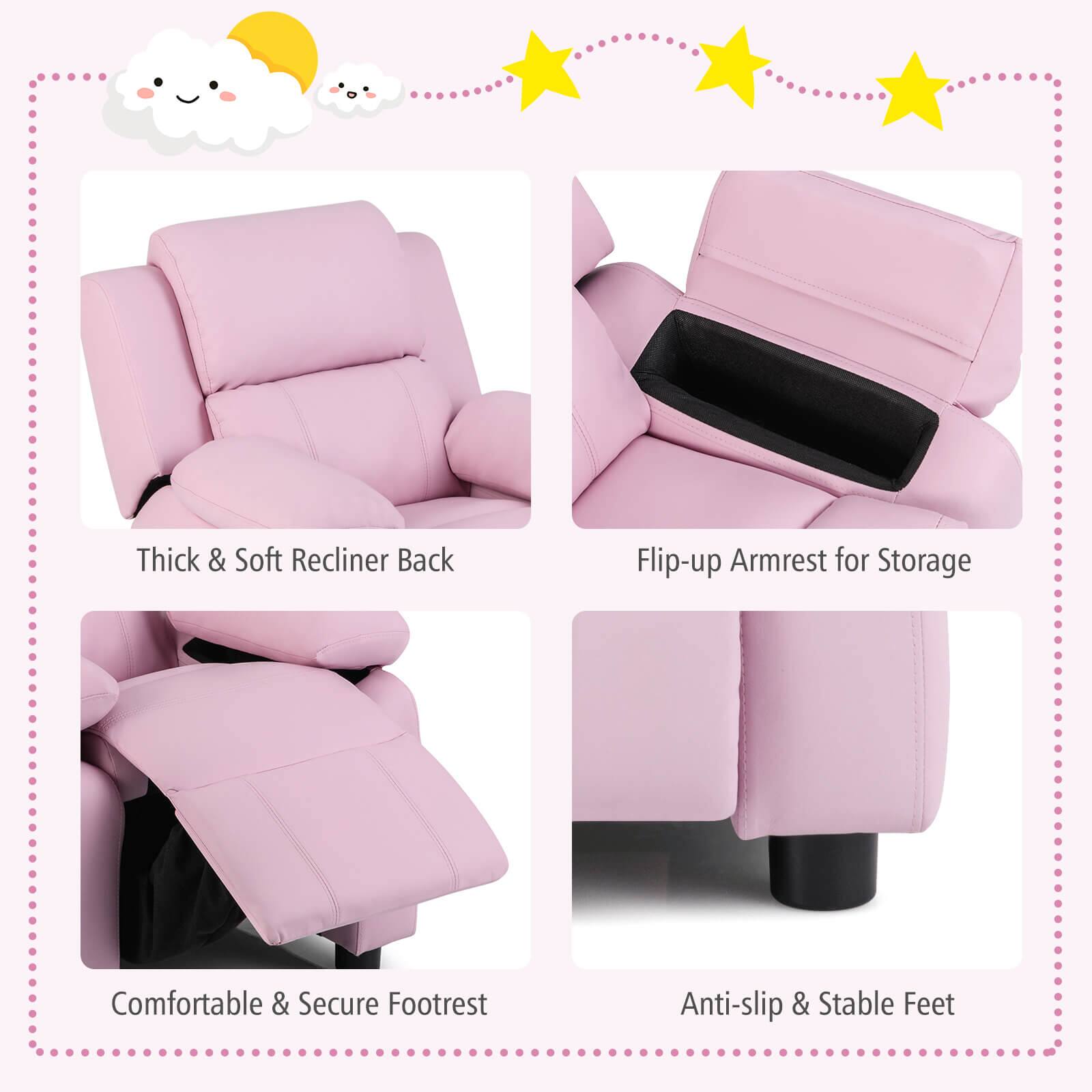 - Thick & Soft Recliner Back
- Flip-up Armrest for Storage
- Comfortable & Secure Footrest
- Anti-slip & Stable Feet