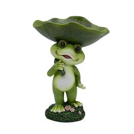 FC Design - 8"H Frog with Lily Pad Bird Feeder Figurine Statue Office Desk Tabletop Home Decor Gift - Multi-Color