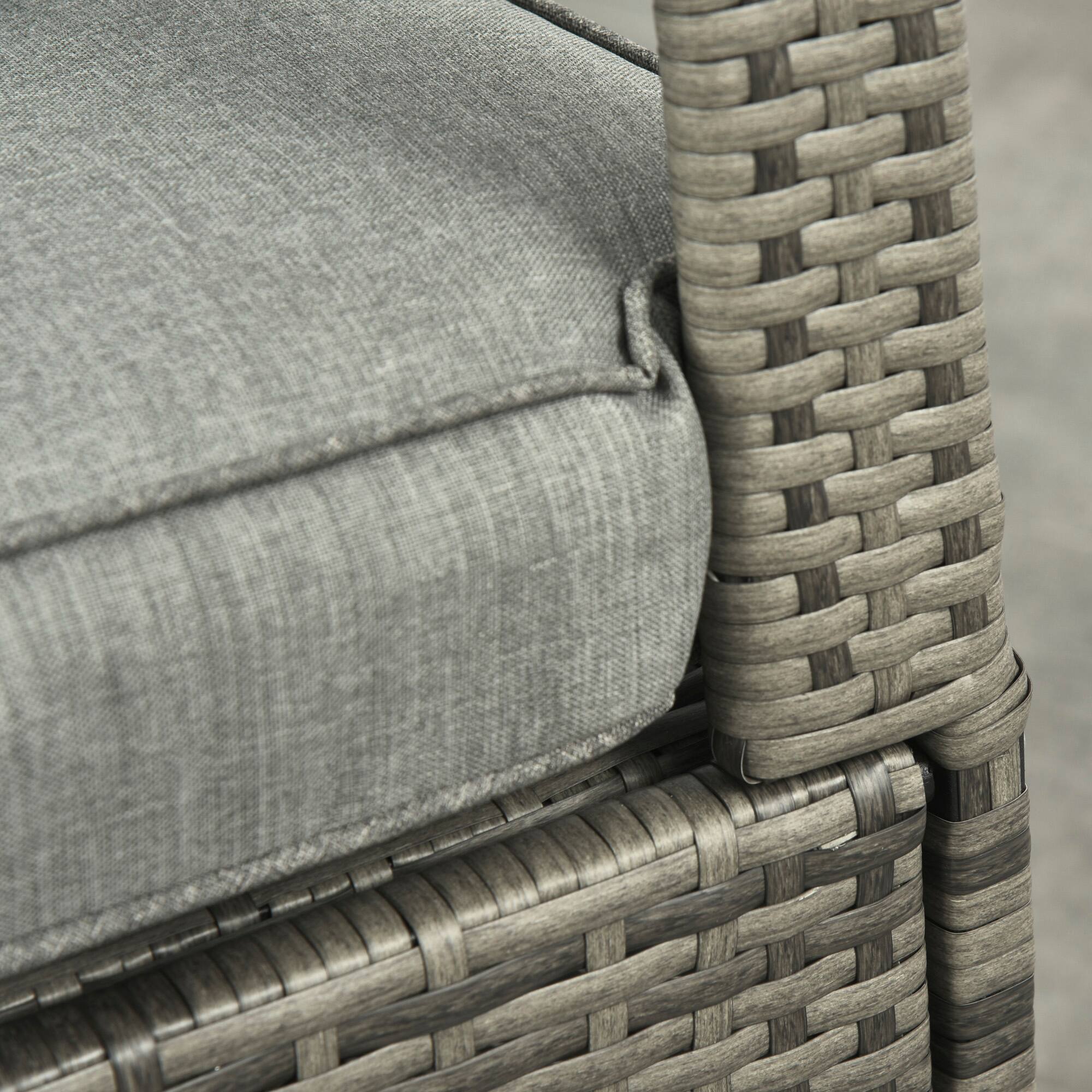 Alt View 8. Outsunny - Wicker Outdoor Rocking Chair, Patio Recliner with Adjustment Backrest, PE Rattan Lounge Chair - Mixed Grey/Grey.